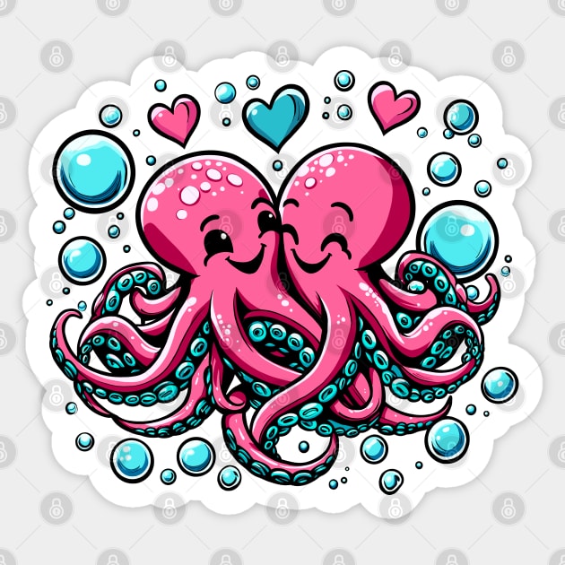 Hugging Octopi | Valentine’s Day Sticker by Ghost on Toast